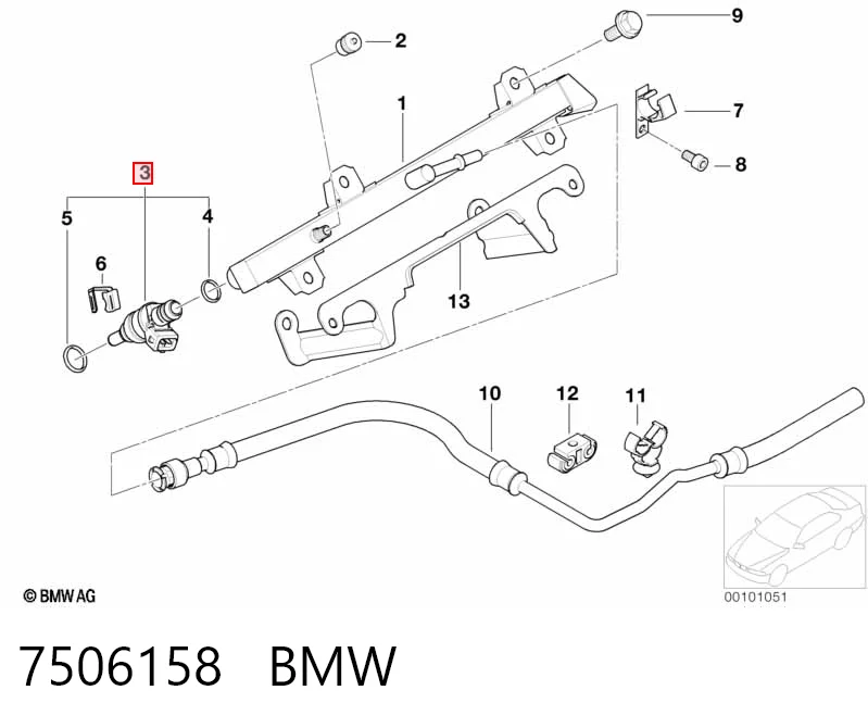 7506158 BMW Wtryskiwacz paliwa