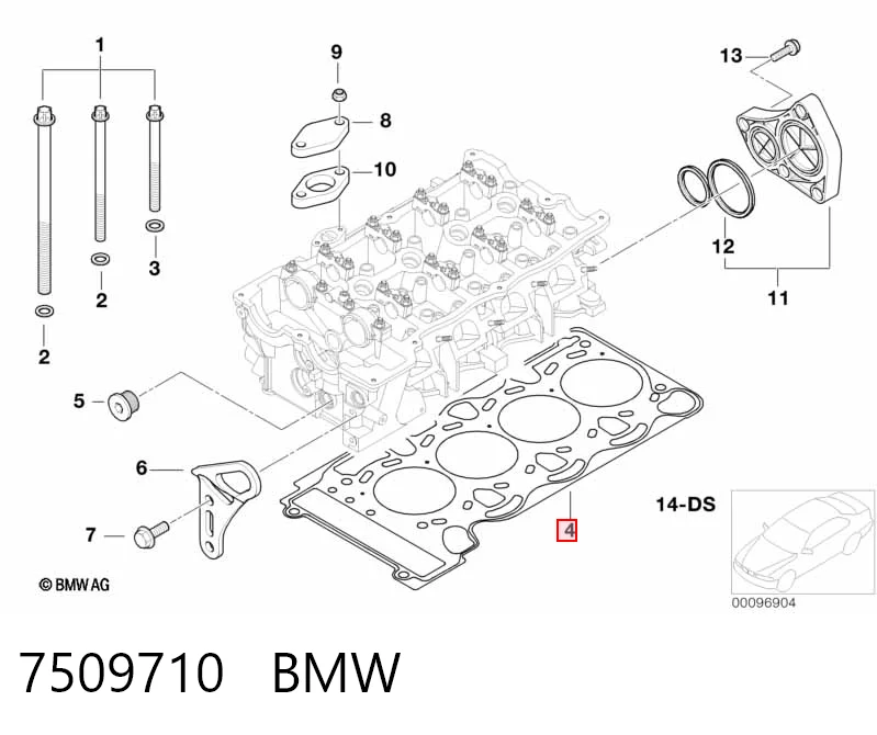 7509710 BMW Uszczelka głowicy cylindrów