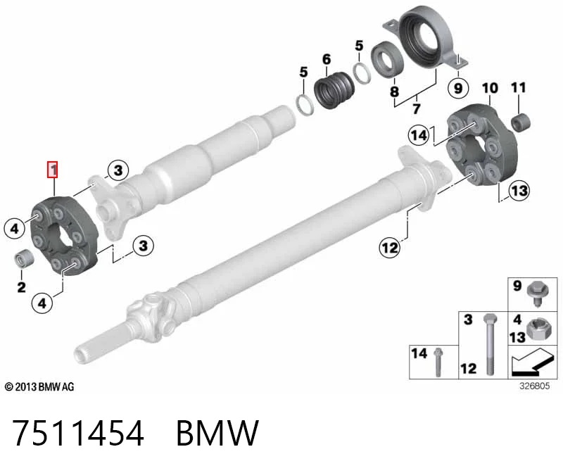 7511454 BMW Przegub elastyczny (wg kodów 124 411 00 15, 03918)