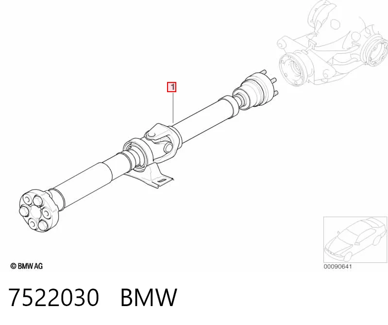 7522030 BMW Wał Cardana tylny, kompletny