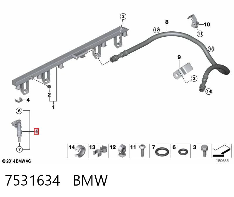 7531634 BMW Wtryskiwacz paliwa