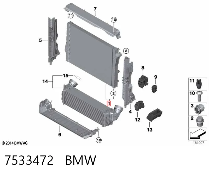 7533472 BMW Chłodnica silnika