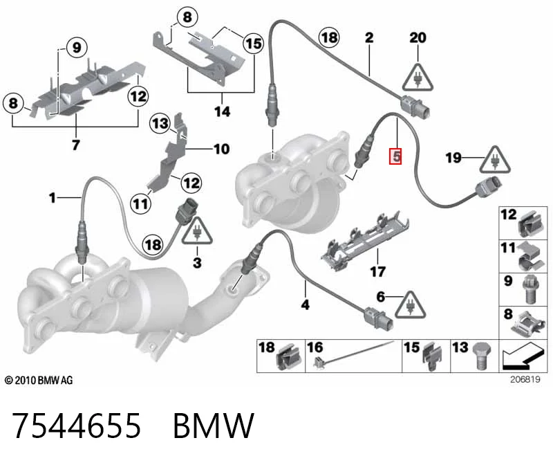 7544655 BMW Sonda lambda czujnik tlenu po katalizatorze