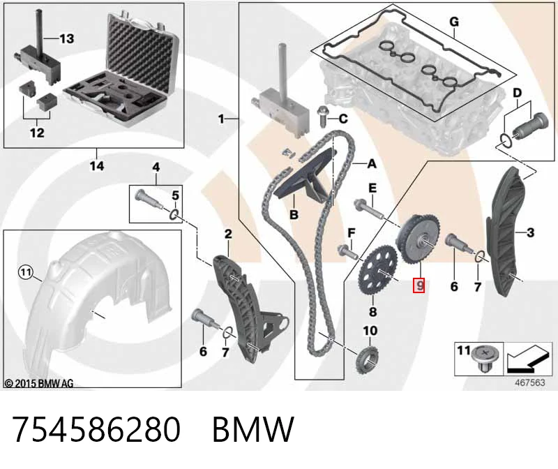 754586280 BMW Koło zębate walcowe wału rozrządu silnika, dolotowego (ssącego)