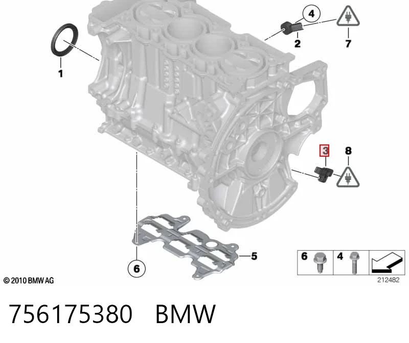 756175380 BMW Czujnik położenia wału korbowego