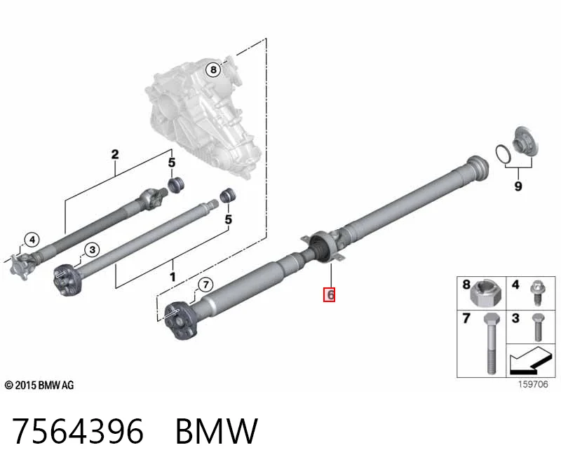 Wał Cardana tylny, kompletny BMW X5 