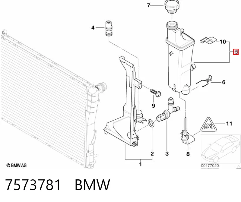 7573781 BMW Zbiorniczek chłodnicy
