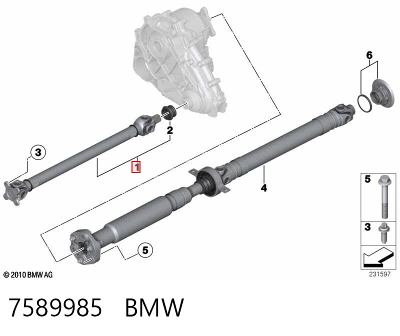 7589985 BMW Wał Cardana, do mostu przedniego