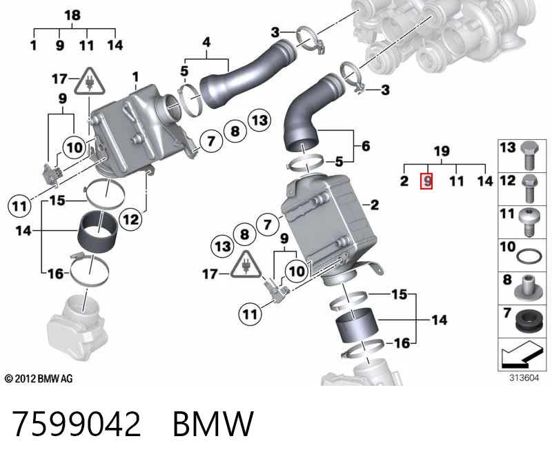 7599042 BMW Czujnik ciśnienia w kolektorze ssącym, MAP