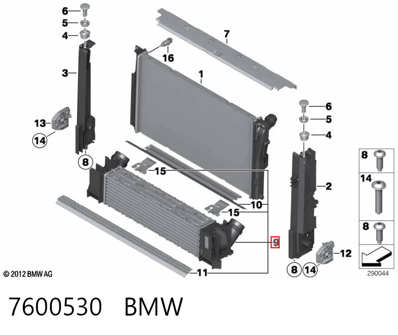 7600530 BMW Chłodnica intercoolera