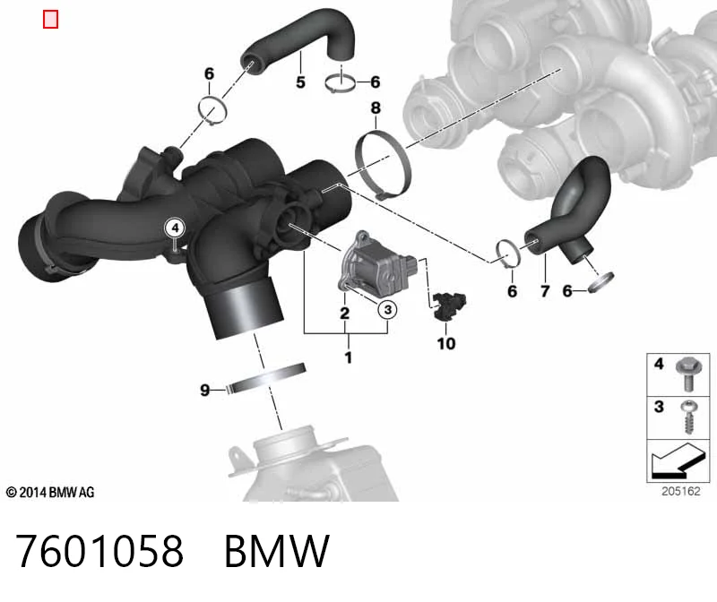 7601058 BMW Przetwornik ciśnienia (solenoid) doładowania