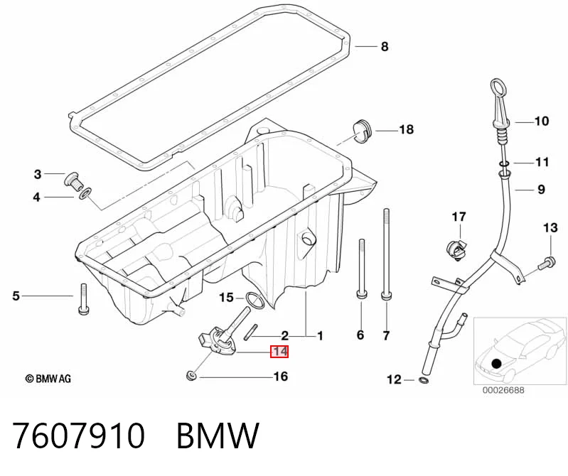 7607910 BMW Czujnik poziomu oleju silnikowego