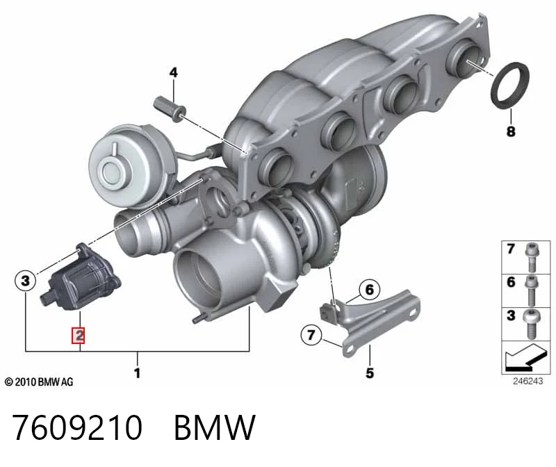 7609210 BMW Przetwornik ciśnienia (solenoid) doładowania