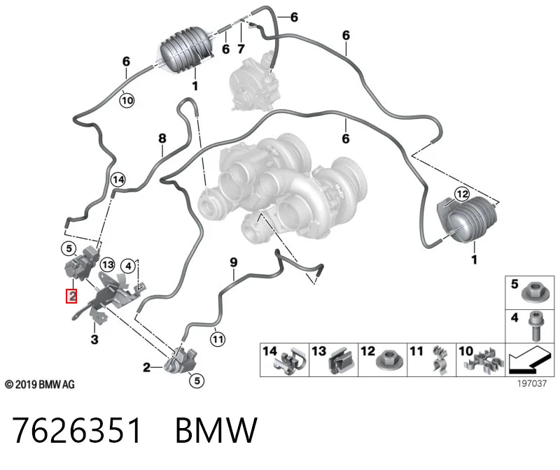 7626351 BMW Przetwornik ciśnienia (solenoid) doładowania