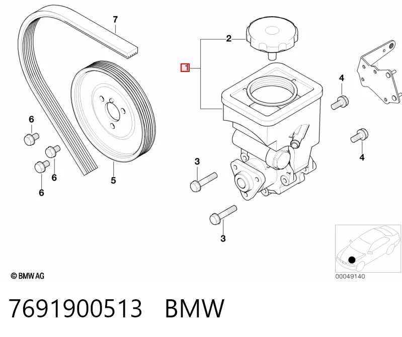 7691900513 BMW Pompa wspomagania hydraulicznego kierownicy