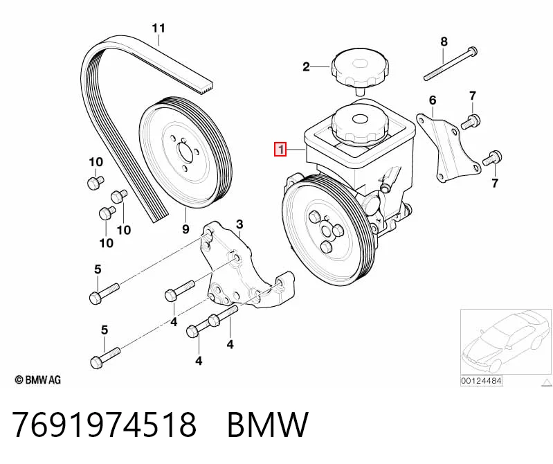 7691974518 BMW Pompa wspomagania hydraulicznego kierownicy