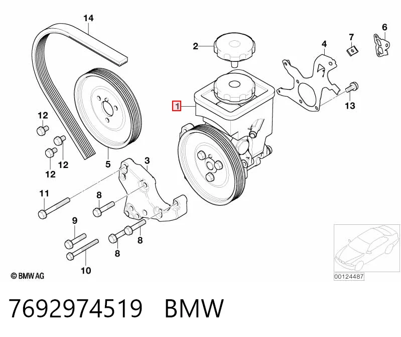7692974519 BMW Pompa wspomagania hydraulicznego kierownicy