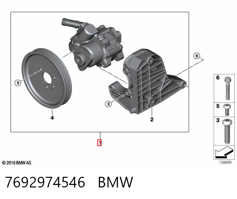 7692974546 BMW Pompa wspomagania hydraulicznego kierownicy