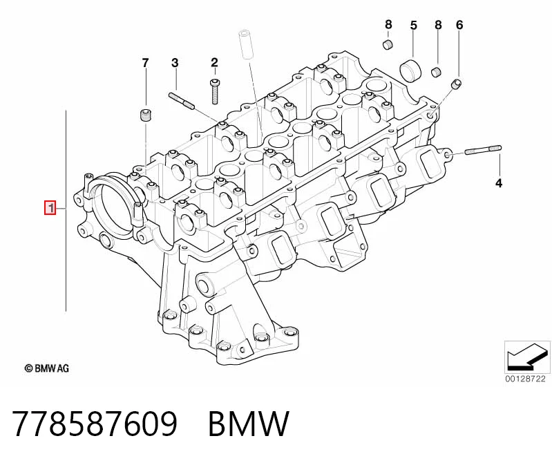 Głowica cylindrów BMW 5 sedana (E60) (2003 - 2009) cena, od 352,92 USD
