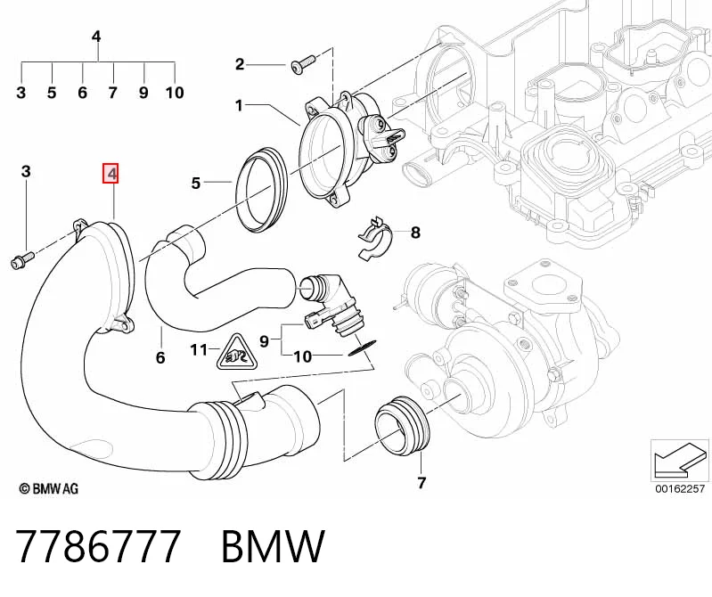  Króciec powietrza, przepływomierz BMW 7 