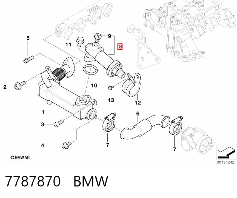 7787870 BMW Termostat układu EGR