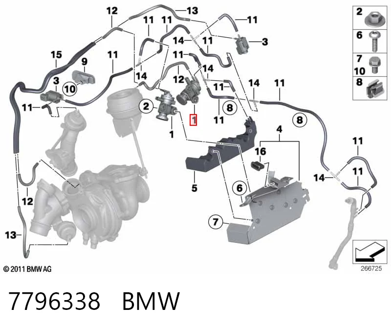 7796338 BMW Przetwornik ciśnienia (solenoid) doładowania