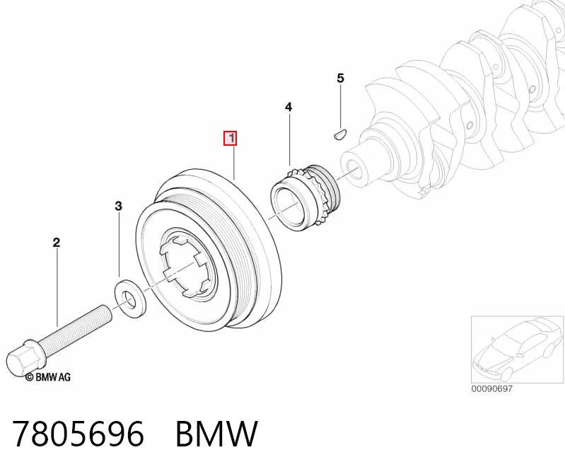 7805696 BMW Koło pasowe wału korbowego