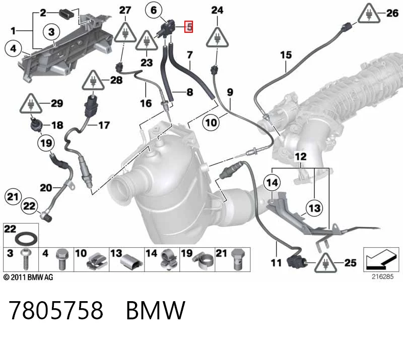 7805758 BMW Czujnik ciśnienia w kolektorze ssącym, MAP