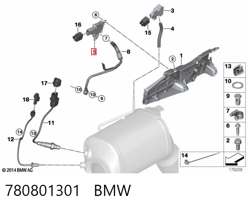 780801301 BMW Czujnik ciśnienia spalin