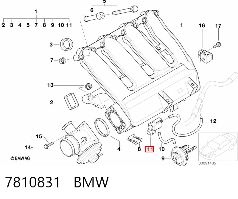 7810831 BMW Zawór elektromagnetyczny regulacji klapy EGR