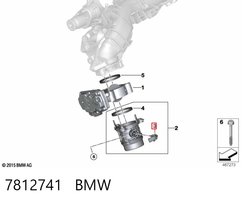 7812741 BMW Czujnik temperatury powietrza wlotowego