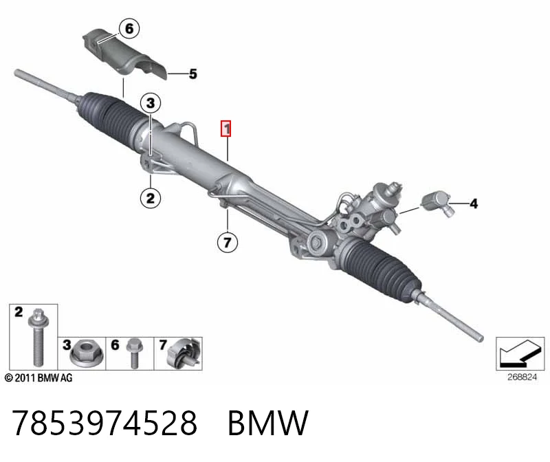 7853974528 BMW Listwa kierownicza (maglownica)