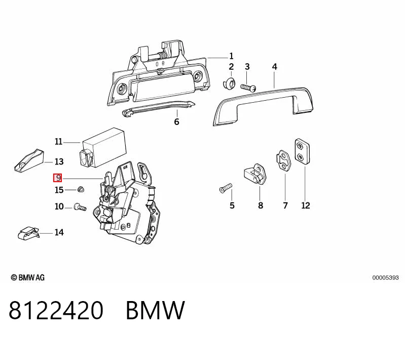 Zamek drzwi tylnych prawych do BMW 3  E36