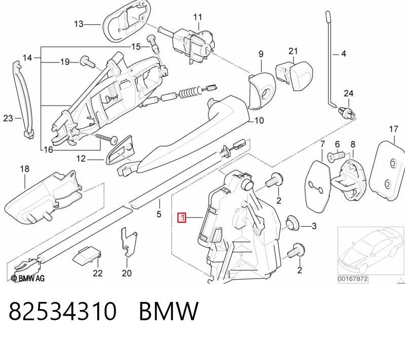 Zamek drzwi przednich lewych do BMW 3  E46