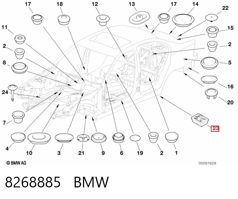 8268885 BMW Podstawa pod podnośnik samochodu dolna