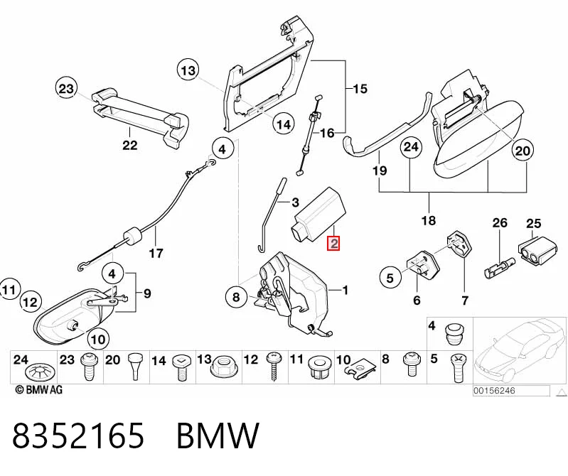 8352165 BMW Silniczek zamka drzwi przednich
