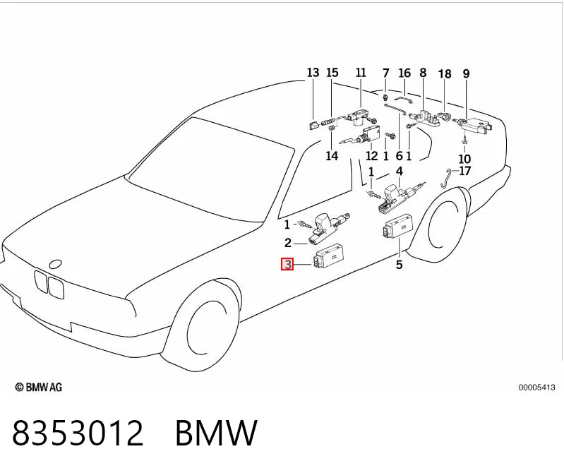 8353012 BMW Silniczek zamka drzwi przednich