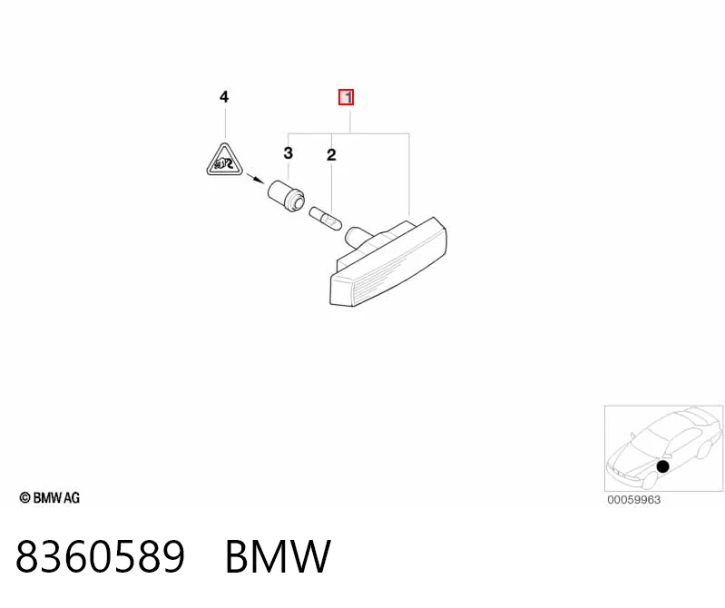 Powtarzacz kierunkowskazu na błotniku BMW 5 kombi (E39) (1997 - 2004) cena, od 28,98 USD