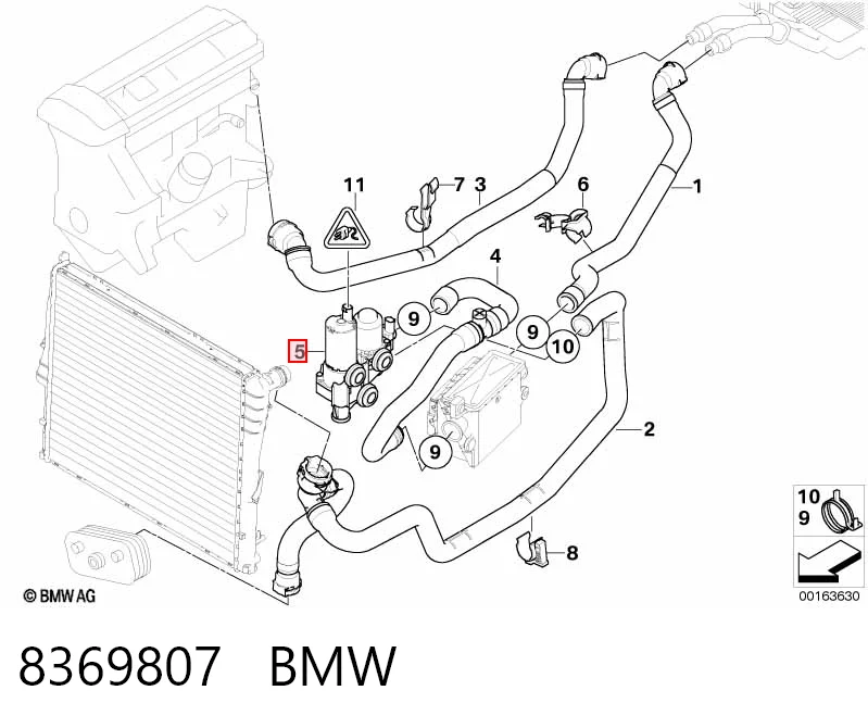 8369807 BMW Zawór nagrzewnicy (ogrzewacza)