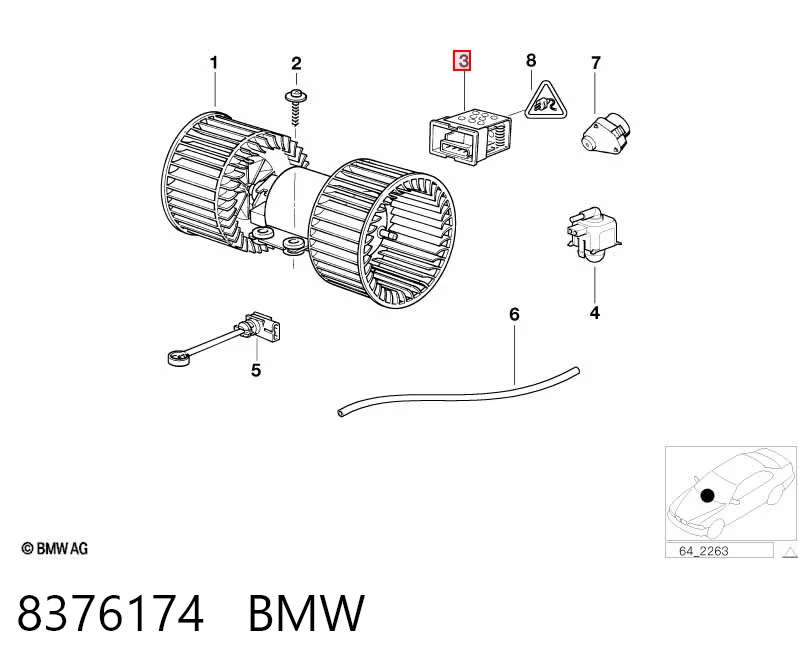 8376174 BMW Rezystor wentylatora nagrzewnicy (ogrzewacza kabiny)