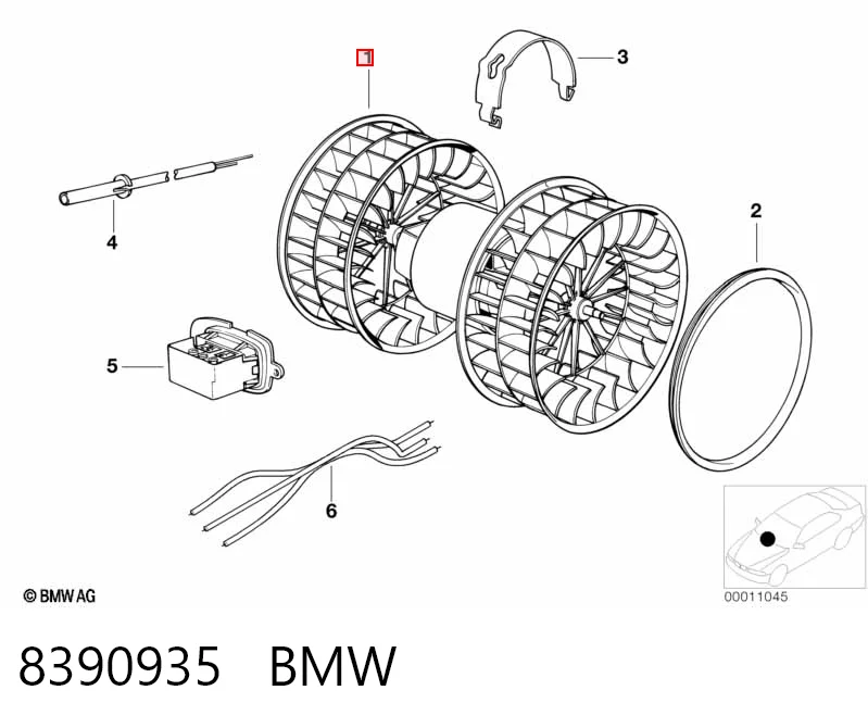 8390935 BMW Silniczek wentylatora nagrzewnicy (ogrzewacza wnętrza)