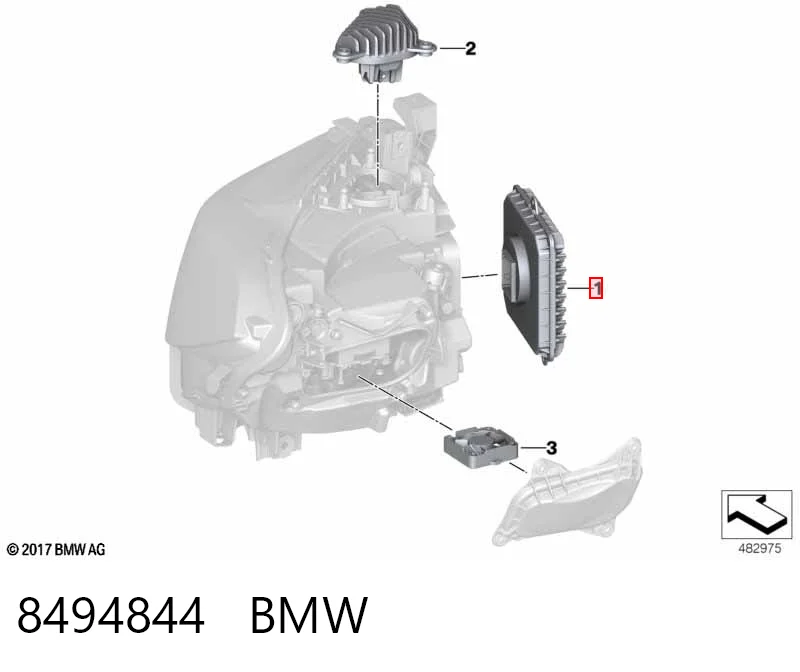8494844 BMW Sterownik świateł reflektorów