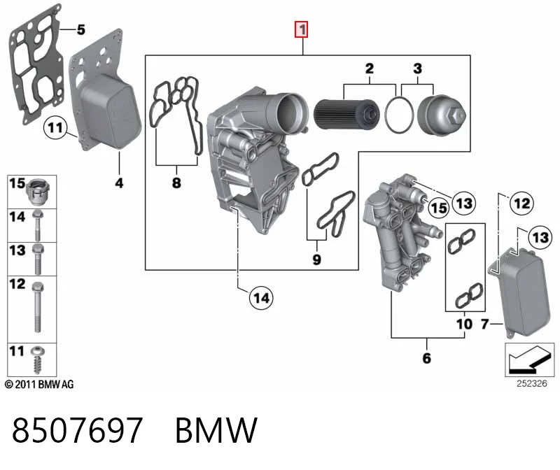 8507697 BMW Obudowa filtra oleju