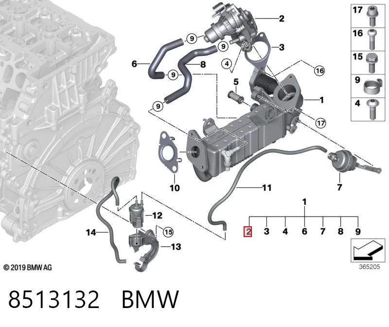 8513132 BMW Zawór recyrkulacji spalin EGR