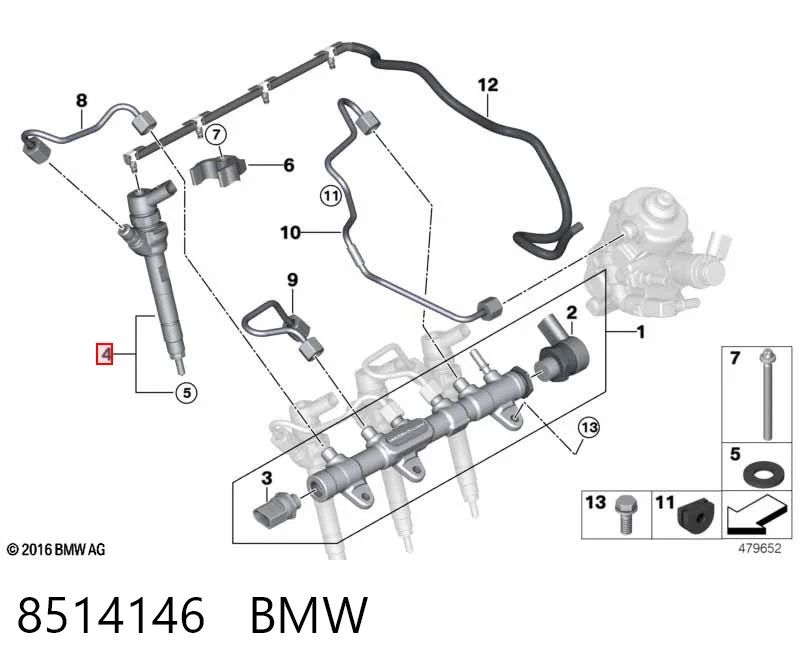 8514146 BMW Wtryskiwacz paliwa