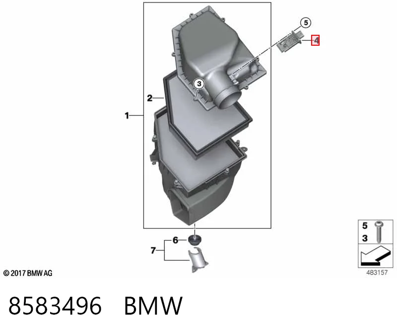 Czujnik przepływu powietrza, przepływomierz powietrza M.A.F. do BMW X3  G01, F97, G08