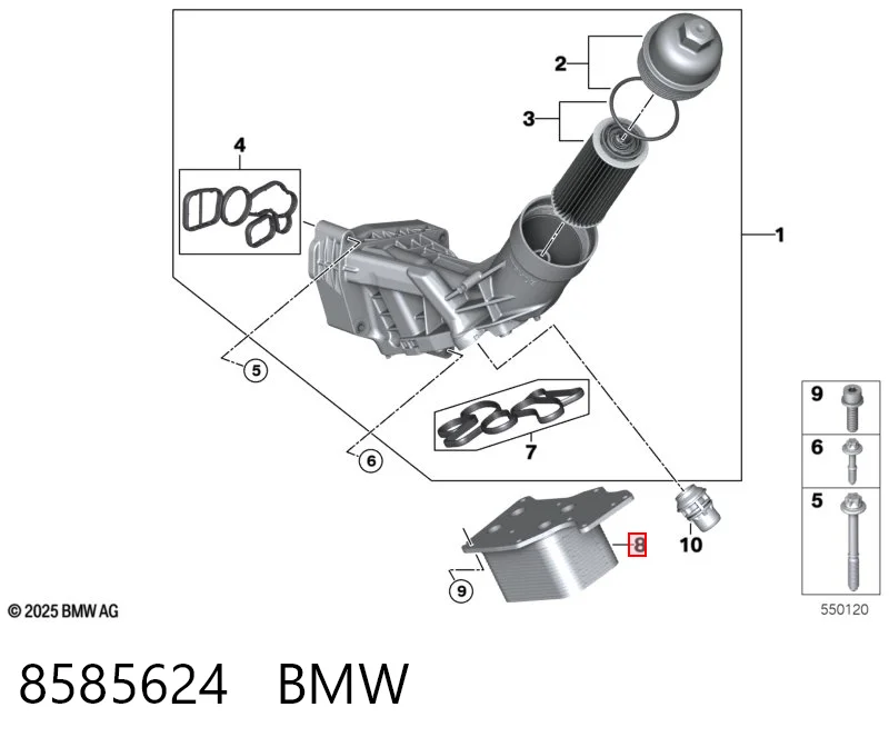 8585624 BMW Chłodnica oleju