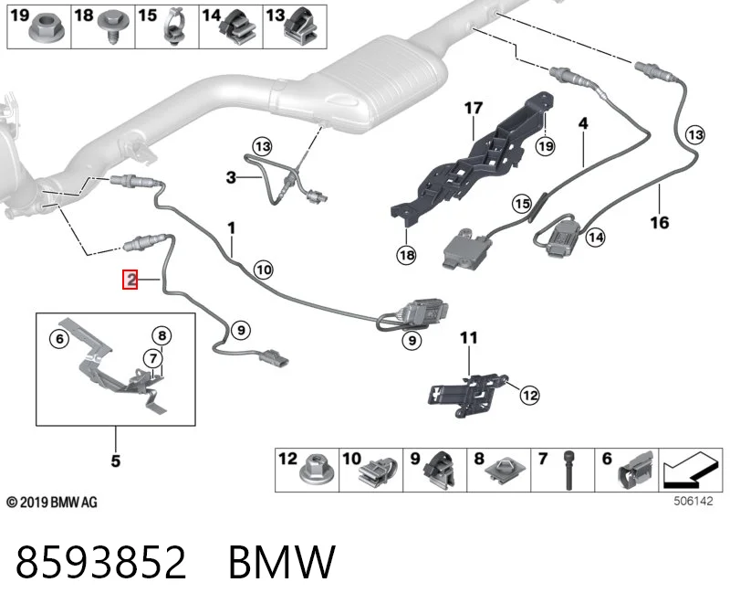 8593852 BMW Sonda lambda, czujnik tlenu