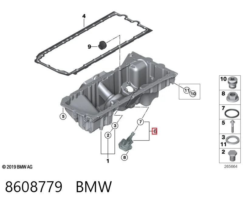 8608779 BMW Czujnik poziomu oleju silnikowego