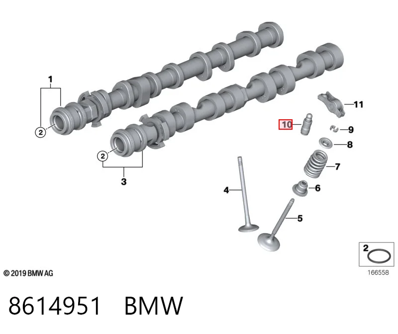 8614951 BMW Kompensator hydrauliczny (popychacz hydrauliczny), popychacz zaworu